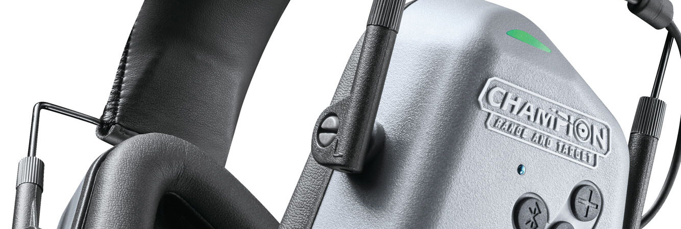 Champion Targets 40982 Vanquish Pro Elite Muff Over the Head Bluetooth Enabled Rechargeable Li-ion Battery Black/Gray