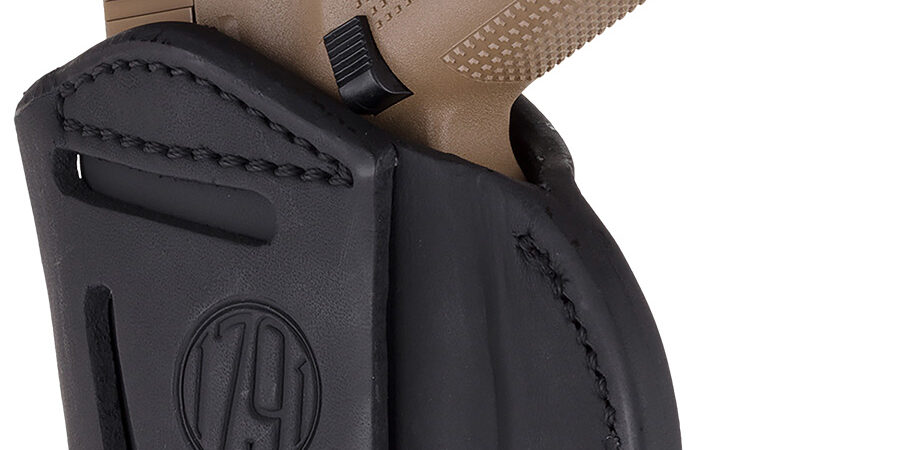 1791 Gunleather 4WH5SBLR 4-Way  IWB/OWB 05 Stealth Black Leather Belt Clip Fits S&W M&P/Springfield XD/Glock 17/HK VP9