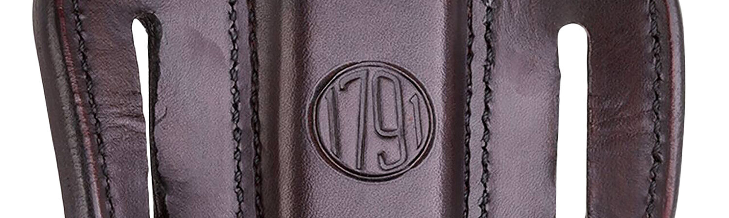 1791 Gunleather MAG11SBRA MAG1.1 Single Mag Holster Signature Brown Leather Belt Slide Compatible w/ Single Stack Ambidextrous