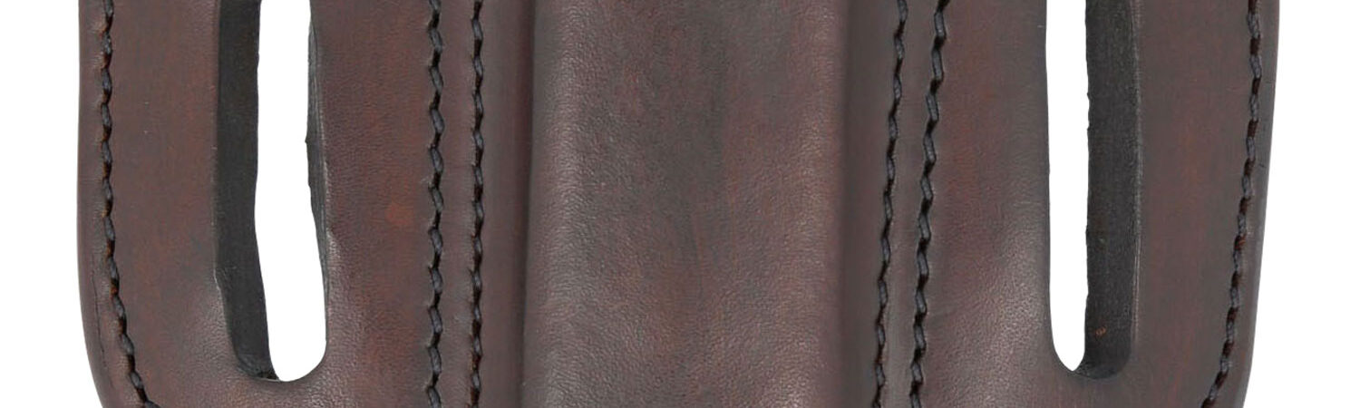 1791 Gunleather MAG12SBRA MAG1.2 Single Mag Holster Signature Brown Leather Belt Slide Compatible w/ Double Stack Ambidextrous