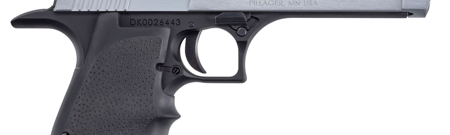 Magnum Research DE44L5BC Desert Eagle L5 44 Rem Mag 5" with Muzzle Brake 8+1 Black Hardcoat Anodized Aluminum Brushed Chrome Carbon Steel Slide Black Hogue Wraparound Rubber Grip