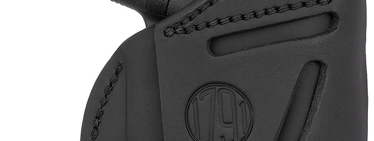 1791 Gunleather 4WH3SBLL 4-Way  IWB/OWB Size 03 Stealth Black Leather Belt Clip Compatible w/Glock 26/Ruger LC9/S&W M&P Shield/2.0 9/40 Left Hand