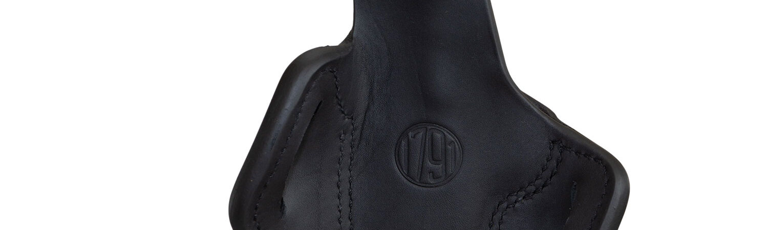 1791 Gunleather ORBH1SBLR BH1 Optic Ready OWB Size 01 Stealth Black Leather Belt Slide Fits 5" 1911 Right Hand