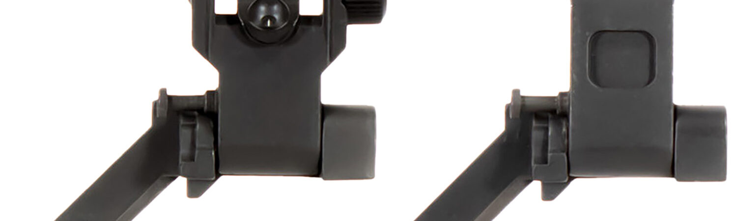 Aim Sports MT45FS AR Low Profile 45 Degree Flip-Up Sight Set  Black Anodized 45 Degree Low Profile for AR-15