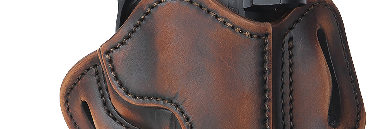 1791 Gunleather ORBH24VTGR BH2.4 Optic Ready OWB Size 2.4 Vintage Leather Belt Slide Fits Walther PPQ/Sig P320/Springfield XD-M Right Hand