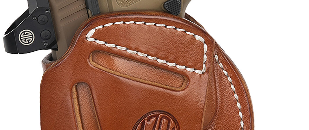 1791 Gunleather 4WH6CBRR 4-Way  IWB/OWB Size 06 Classic Brown Leather Belt Clip Compatible w/ Glock 17/Ruger American Pistol Right Hand