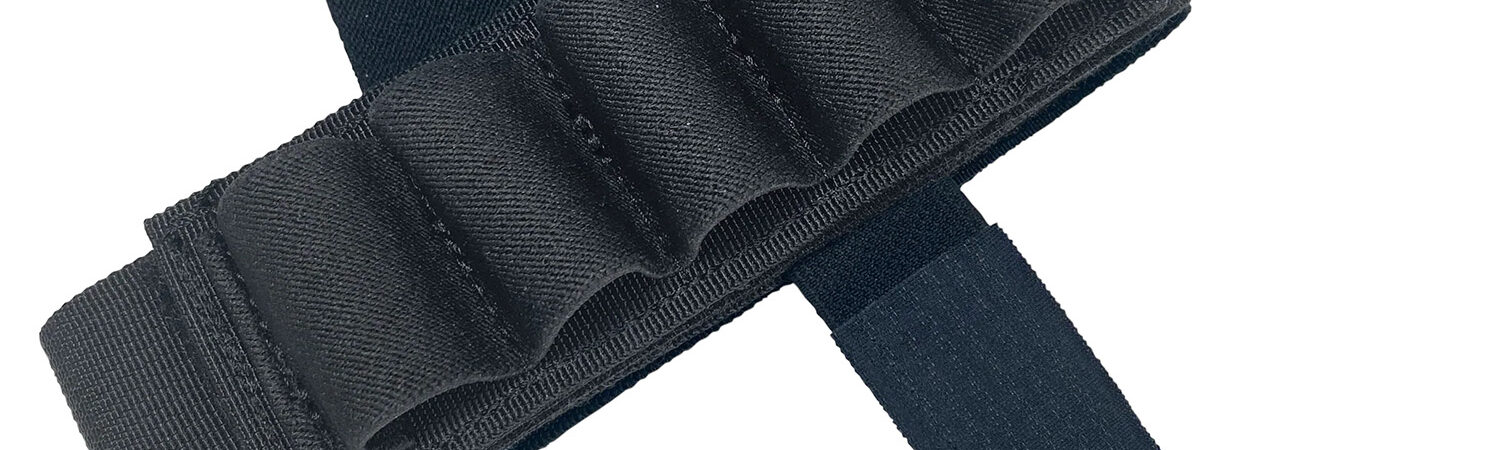 ADAPTIVE TACTICAL AT06400 Stock Mounted Shell Carrier 5rd Shotshells Removable Black Nylon Non Slip Loops Adj. Stock Fit