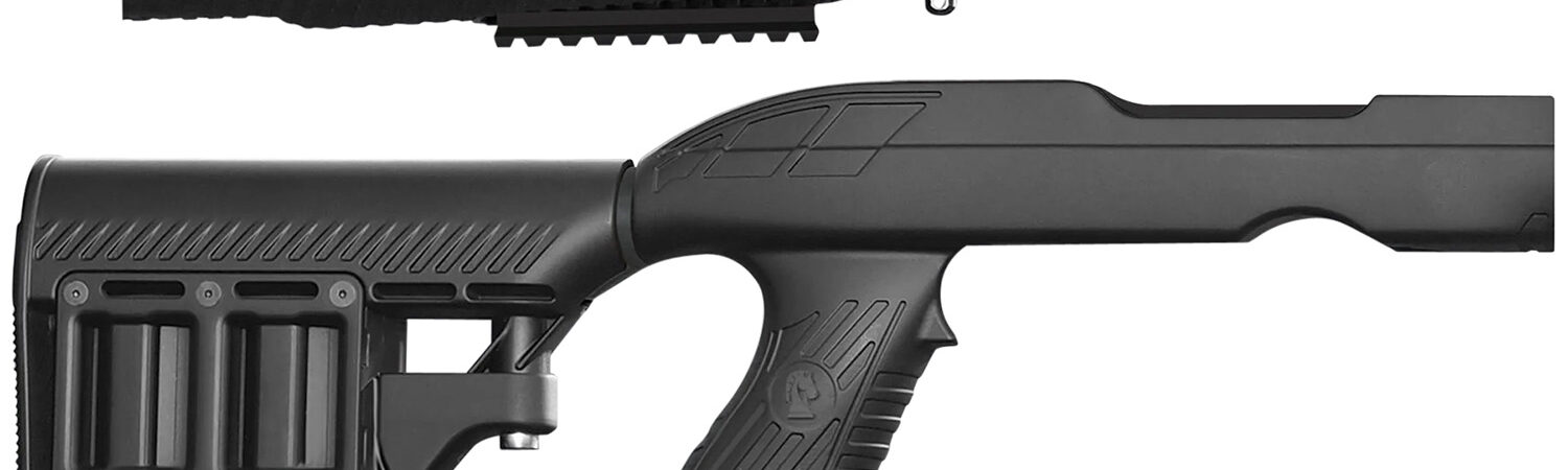 ADAPTIVE TACTICAL AT02020 Tac-Hammer RM4 Black Synthetic, Adjustable Stock with Magazine Compartments, Stowaway Accessory Rail, Fits Ruger 10/22 Takedown (Factory Tapered Barrel)