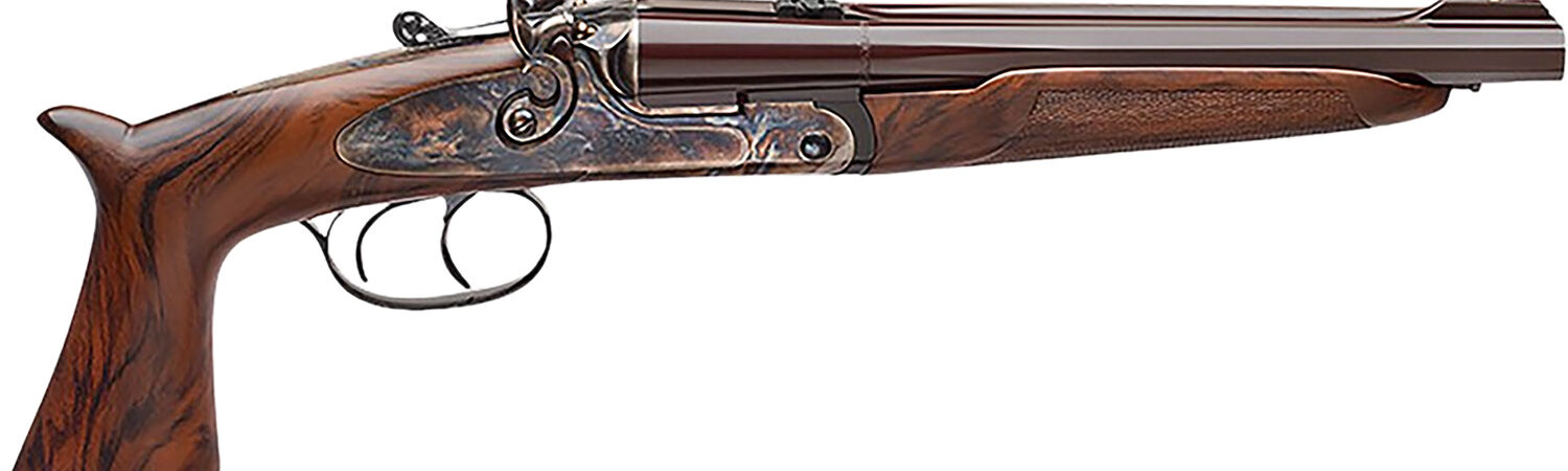 Davide Pedersoli 020S642410 Howdah Vintage 45 Colt (LC)/.410 gauge 2rd 10.25" Octagon Barrel, Color Case Hardened Frame, Walnut Furniture, Double Trigger with Side-Lock Exposed Hammers