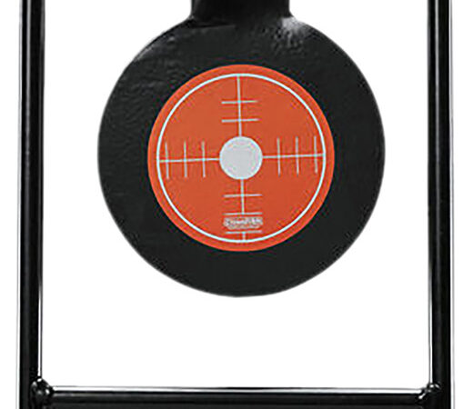 Champion Targets 40875 Gong Spinner Target 3" Top Target/4.7" Bottom Target Black/Orange Steel Bullseye Standing