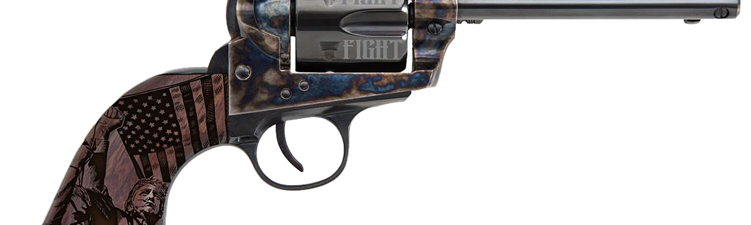 Traditions SAT73002FT 1873 Trump-Fight 45 Long Colt 6 Shot 4.75" Blued "Trump" w/Engraved Barrel, "Fight" Engraved Cylinder, Color Case Hardened Steel Frame, Walnut w/Trump Design Grip, Exposed Hammer