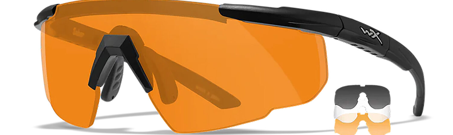 Wiley X 308 Saber Advanced  Smoke Gray/Clear/Light Rust Lens Polycarbonate Matte Black Frame