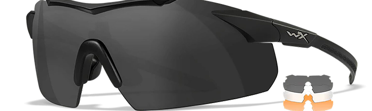 Wiley X 3552 Vapor  Comm Temples Smoke Gray/Clear/Light Rust Lens Polycarbonate Matte Black Frame