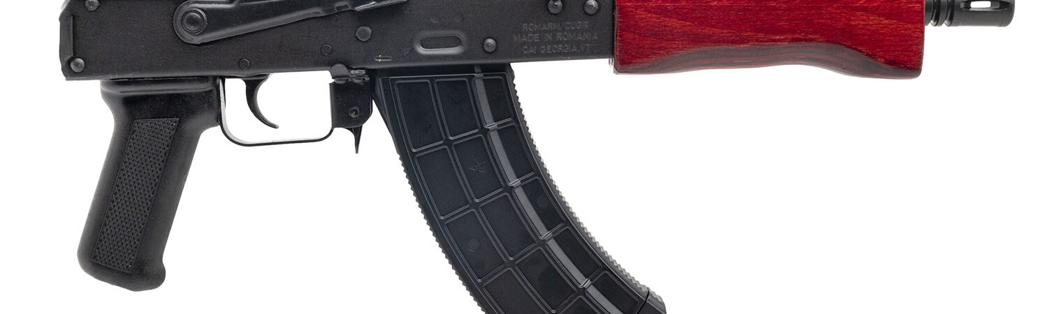Century Arms HG2137PRN Draco Mini 7.62x39mm 30+1 7.75" Black Threaded Barrel, Black Steel Stamped Metal Receiver, Black Polymer Grip, Red Wood Handguard, Rear Picatinny Rail, Right Hand