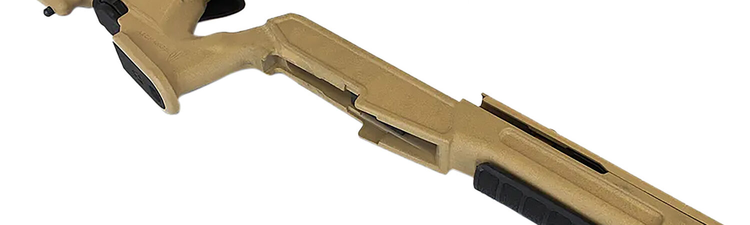 Archangel AAMINIDT Precision Stock  Desert Tan Synthetic Fixed with Adjustable Cheek Riser for Ruger Mini-14, Mini Thirty