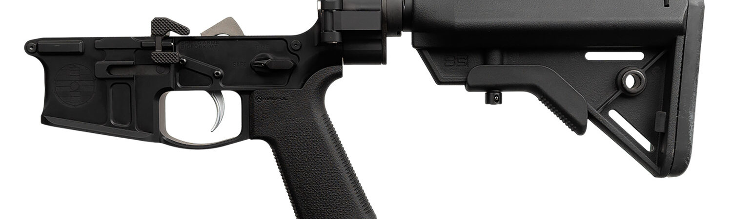 Shield Arms SA-SA15FB SA-15 Complete Lower Receiver Multi Aluminum Black Anodized B5 Systems Bravo for AR-15