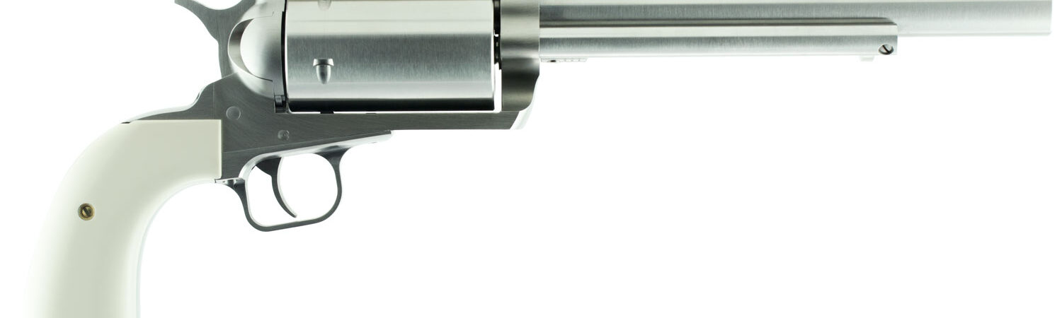 Magnum Research BFR45707B BFR Long Cylinder Extra Large 45-70 Gov 5 Shot 7.50" Brushed Stainless Steel Barrel, Cylinder & Frame, Bisley White Laminate Grip, Exposed Hammer
