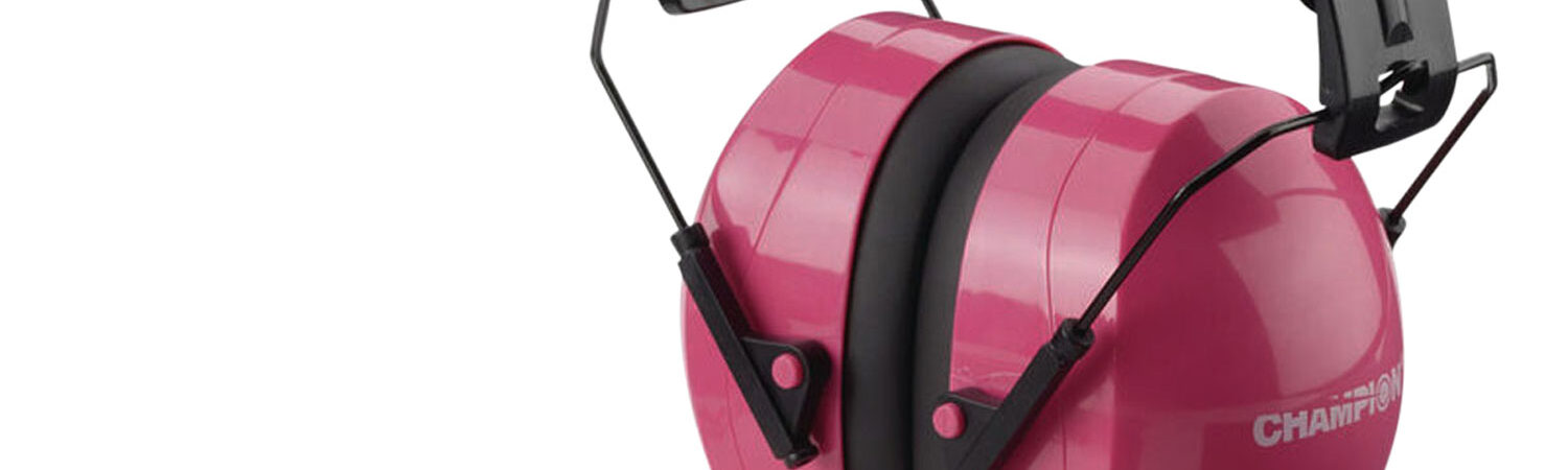 Champion Targets 40624 Eyes & Ears Combo 26 dB Over the Head Pink/Black Adult