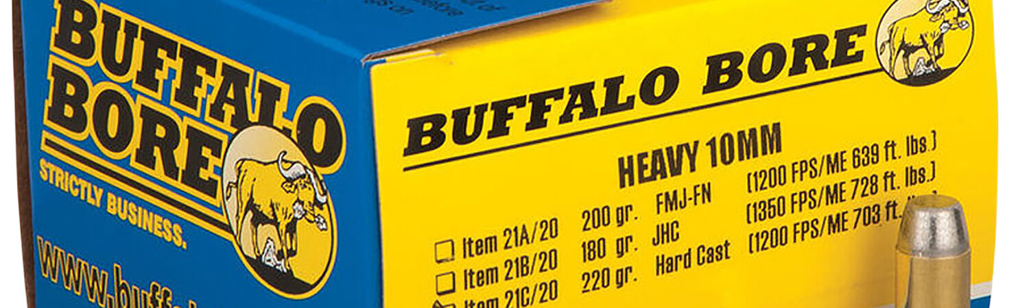 Buffalo Bore Ammunition 21C20 Outdoorsman Strictly Business 10mmAuto 220gr Hard Cast Flat Nose 20 Per Box/12 Case