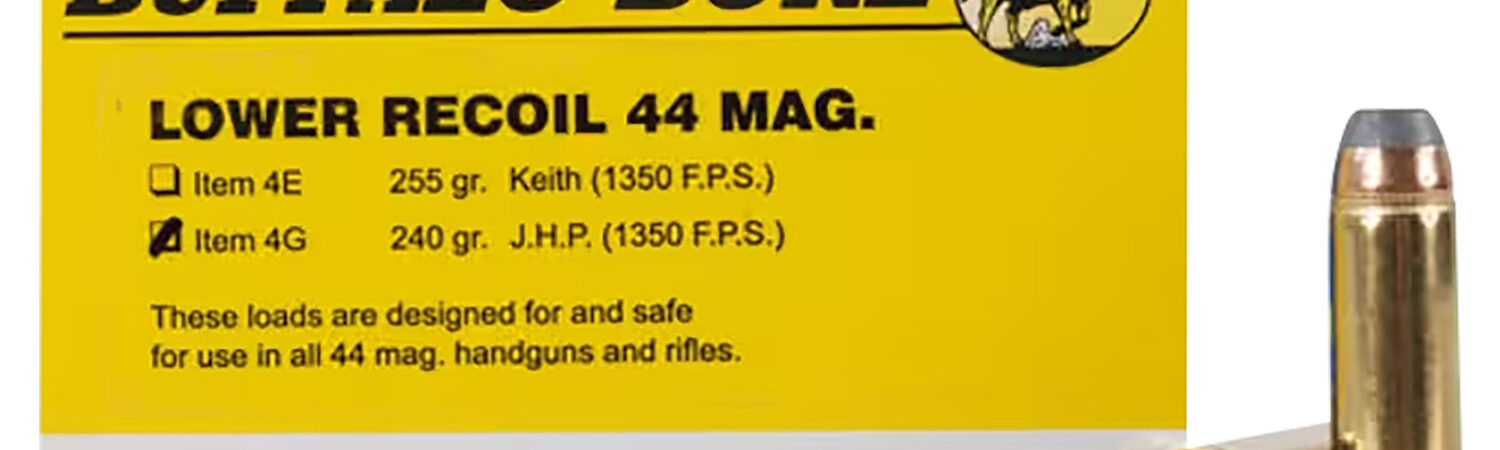 Buffalo Bore Ammunition 4G20 Low Recoil Strictly Business 44Rem Mag 240gr Jacket Hollow Point 20 Per Box/12 Case