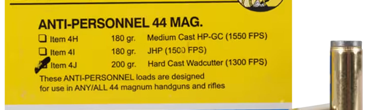 Buffalo Bore Ammunition 4J20 Anti-Personnel Strictly Business 44Rem Mag 200gr Hard Cast Wadcutter 20 Per Box/12 Case