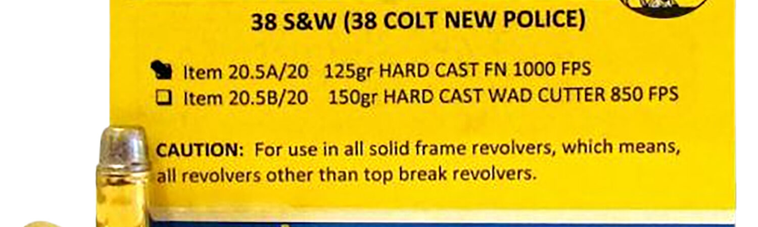 Buffalo Bore Ammunition 205A20 Personal Defense Strictly Business 38S&W 125gr Hard Cast Flat Nose 20 Per Box/12 Case