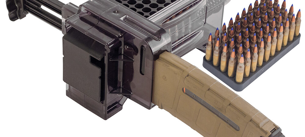 Caldwell 397488 Magazine Charger  223 Rem/204 Ruger/300 BO/5.56x45mm NATO 50rd Compatible w/AR-15 Magazines Smoke Polycarbonate