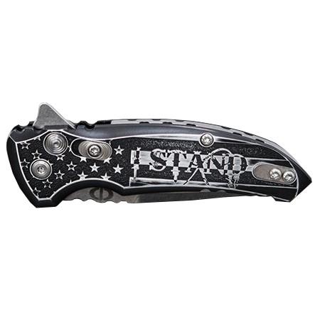 Hogue X1-Microflip 2.75" Knife Custom Outlaw Ordnance -  I Stand Engraving