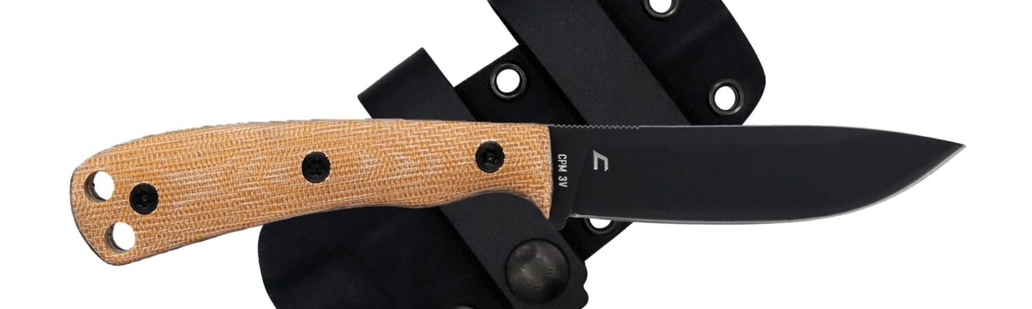 Shield Arms Ascent Fixed Knife 3-3/5" Black Drop Point Blade Brown
