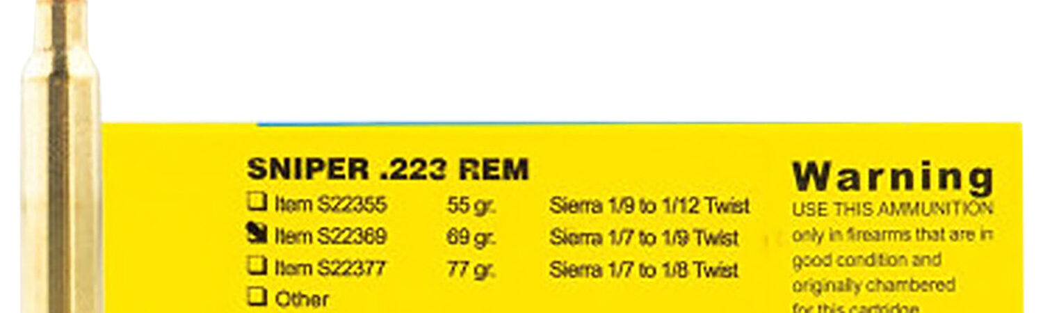 Buffalo Bore Ammunition S2236920 Sniper Strictly Business 223Rem 69gr Hollow Point Boat Tail 20 Per Box/12 Case