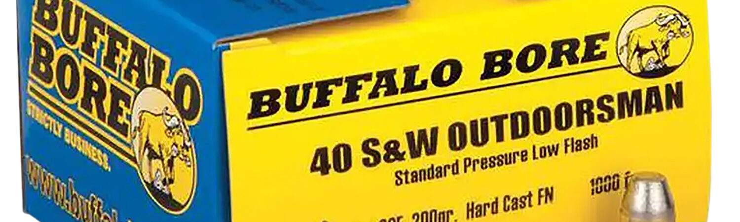 Buffalo Bore Ammunition 23F20 Outdoorsman Strictly Business 40S&W 200gr Hard Cast Flat Nose 20 Per Box/12 Case