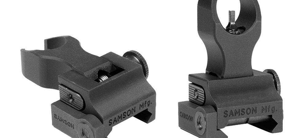 Samson 020003301 Quick Flip Front Sight Gas Block Extended Height (A2)  Black Hardcoat Anodized Flip Up for AR-15