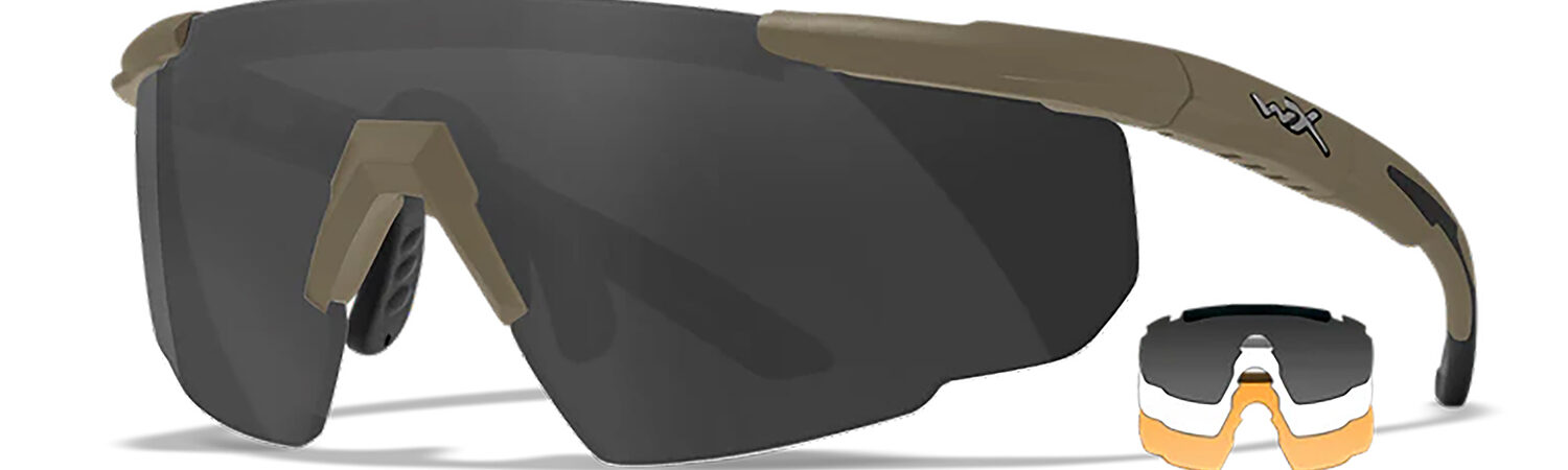 Wiley X 308T Saber Advanced  Smoke Gray/Clear/Light Rust Lens Polycarbonate Matte Tan Frame
