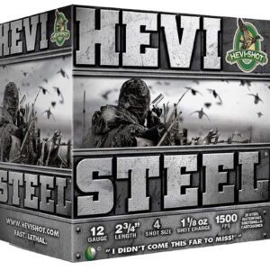 HEVI-Shot HS61224 HEVI-Steel  12Gauge 2.75" 1 1/8oz 4Shot 25 Per Box/10 Case
