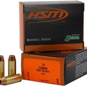 HSM 10MM15N20 Pro Pistol 10mm Auto 180 gr Jacket Hollow Point 20 Per Box/ 20 Case