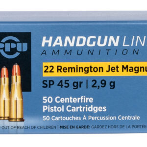 PPU PPH22RJ Handgun 22RemJetMag 45gr Soft Point 50 Per Box/10 Case