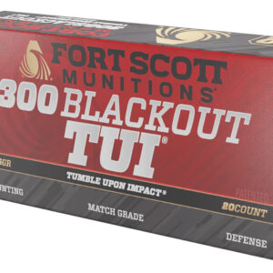 Fort Scott Munitions 300115SCV Tumble Upon Impact (TUI) 300Blackout 115gr Solid Copper Spun 20 Per Box/25 Case