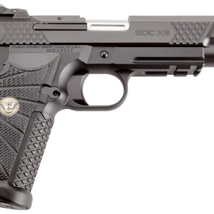 Wilson Combat EDCXLPR9A EDC X9L 9mm Luger 15+1 5" Black DLC Serrated Stainless Steel Slide, Black Aluminum Frame w/Beavertail & Picatinny Rail, Black G10 Starburst Grip