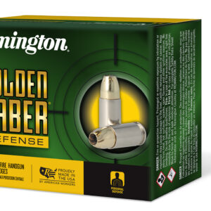 Remington Ammunition 27604 Golden Saber Defense 9mmLuger 147gr Brass Jacketed Hollow Point 20 Per Box/25 Case