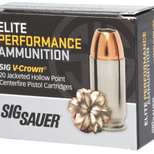 Sig Sauer E10MM20020 Elite Performance 10mmAuto 200gr V-Crown Jacketed Hollow Point 20 Per Box/10 Case