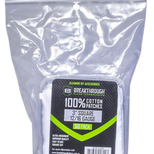 Breakthrough Clean BTCPS350 Square Cleaning Patches 100% Cotton 50 Pack For 12-16 Guage