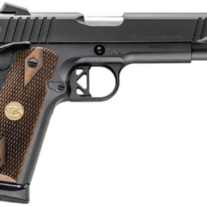 Chiappa Firearms 440211 1911 Superior Full Size 45 ACP 8+1 5" Stainless Steel Barrel, Black Steel Optic Ready/Serrated Slide & Frame w/Beavertail, Walnut Diamond Checkered Grip, RMR/RMSc Footprint
