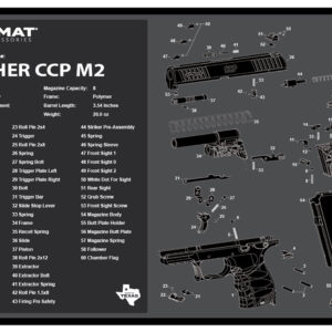 TekMat TEKR17WALCCPM2 Walther CCP M2 Cleaning Mat Black/White Rubber 11"x17" Walther CCP M2 Parts Diagram