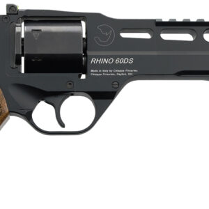 Chiappa Firearms 340.343 Rhino 60DS 10mm Auto 6 Shot 6" Black Anodized Picatinny Rail/Vent Rib Barrel, Black Cylinder, Black Anodized Aluminum Frame w/Picatinny Rail, Walnut Grip
