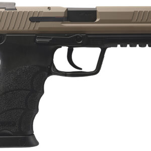 HK 81001208 HK45 V1 45 ACP 10+1 4.46" Black Polygonal Rifled Barrel, Flat Dark Earth Cerakote Serrated Steel Slide, Flat Dark Earth Polymer Frame w/Picatinny Rail, Ambidextrous