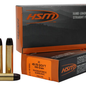 HSM 457016N 45-70Gov 550gr Hard Cast Long Flat Nose 20 Per Box/25 Case