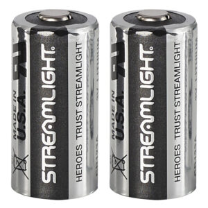 Streamlight 85175 CR123A Lithium Batteries  Silver/Black 3 Volts (2) Single Pack