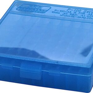 MTM Case-Gard P1004524 Case-Gard P-100 Multi-Caliber Handgun Clear Blue Polypropylene 100rd