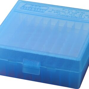 MTM Case-Gard P1004424 Case-Gard P-100 Multi-Caliber Handgun Clear Blue Polypropylene 100rd