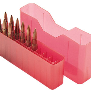 MTM Case-Gard J20L29 Slip-Top Ammo Box  Multi-Caliber Clear Red Polypropylene 20rd